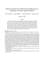 Schools as Safety Nets Break-downs and Recovery in Reporting of Violence Against Children