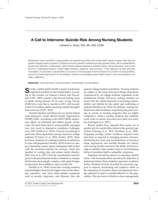 A Call to Intervene: Suicide Risk Among Nursing Students