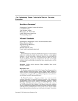 On Optimizing Taboo Criteria in Markov Decision Processes
