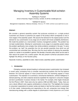 Managing inventory in customizable multi-echelon assembly systems