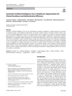 Generative Artificial Intelligence Use in Healthcare: Opportunities for Clinical Excellence and Administrative Efficiency