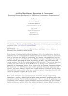 Artificial Intelligence Education & Governance Preparing Human Intelligence for AI Driven Performance Augmentation *