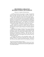 The missing caselaw of reverse-payment settlements