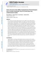 Factor structure of the VABS-3 Comprehensive Parent/Caregiver form in autistic individuals: Poor fit of three-factor and unidimensional models