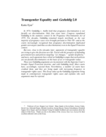 Transgender Equality and Geduldig 2.0