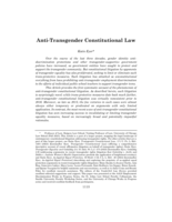 Anti-Transgender Constitutional Law