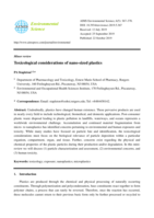 Toxicological considerations of nano-sized plastics