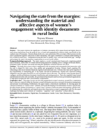 Navigating the state from the margins: understanding the material and affective aspects of women’s engagement with identity documents in rural India
