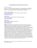 The agricultural sector and women's work in Asia