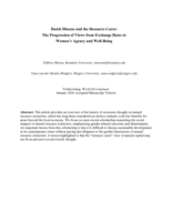 Dutch Disease and the Resource Curse: The Progression of Views from Exchange Rates to Women's Agency and Well-Being