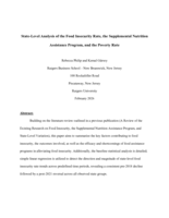 State-Level Analysis of the Food Insecurity Rate, the Supplemental Nutrition Assistance Program, and the Poverty Rate