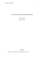The "Days of Learning" Metric for Education Evaluations