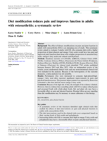Diet modification reduces pain and improves function in adults with osteoarthritis: a systematic review