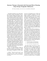 Hormone Therapy is Associated with Decreased Risk of Running Away Among Transgender Adolescents