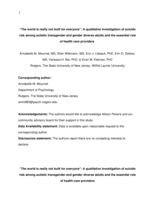 "The world is really not built for everyone": a qualitative investigation of suicide risk among autistic transgender and gender diverse adults and the essential role of health care providers