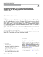 Correspondence Between the Brief Observation of Symptoms of Autism (BOSA) and the Autism Diagnostic Observation Schedule-2 (ADOS-2) in Adolescents and Adults