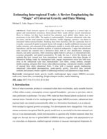 Estimating Interregional Trade: A Review Emphasizing the “Magic” of Universal Gravity and Data Mining
