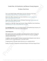Gender Bias, Job Satisfaction, and Burnout Among Surgeons: Evidence from Korea